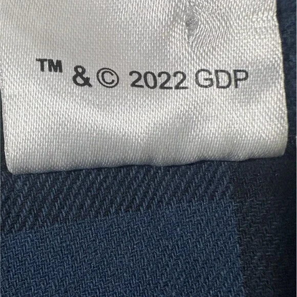 Grateful Dead Womens Skull Rose Crown Print Graphic Blue Plaid Flannel Shirt 2XL - Picture 6 of 10